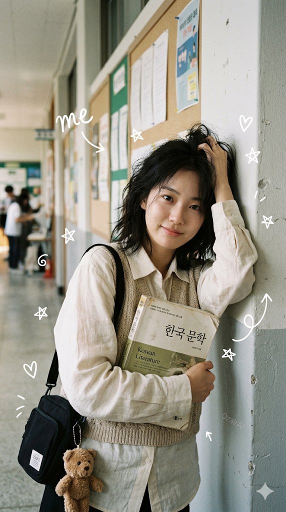 Vertical Cinematic Korean Literature Student Photo | 唯美教室少女韩国文学电影感写真 2 Nanobanana Pro 生成 唯美教室少女韩国文学电影感写真 - AI绘画提示词
