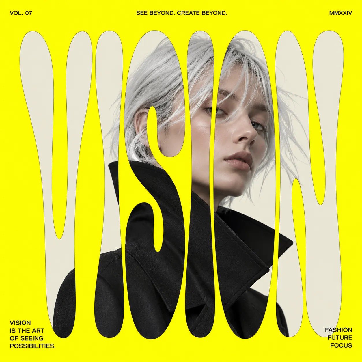 Modern Fashion Editorial Distorted Typography Poster | 现代时尚杂志海报大尺寸变形文字遮罩 2 Nanobanana Pro 生成 现代时尚杂志海报大尺寸变形文字遮罩 - AI绘画提示词