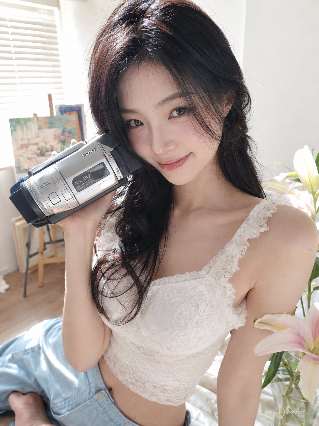 Nanobanana Pro 生成 清冷纯欲居家画室写真 - AI绘画提示词