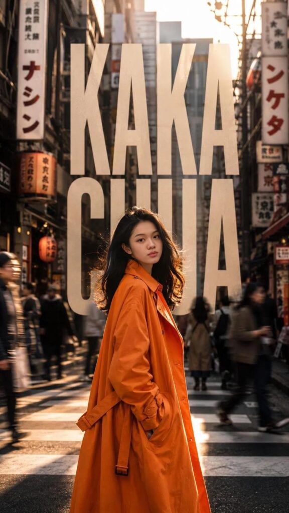 Nanobanana Pro 生成 极高质感东京街头橙色时尚大片 - AI绘画提示词