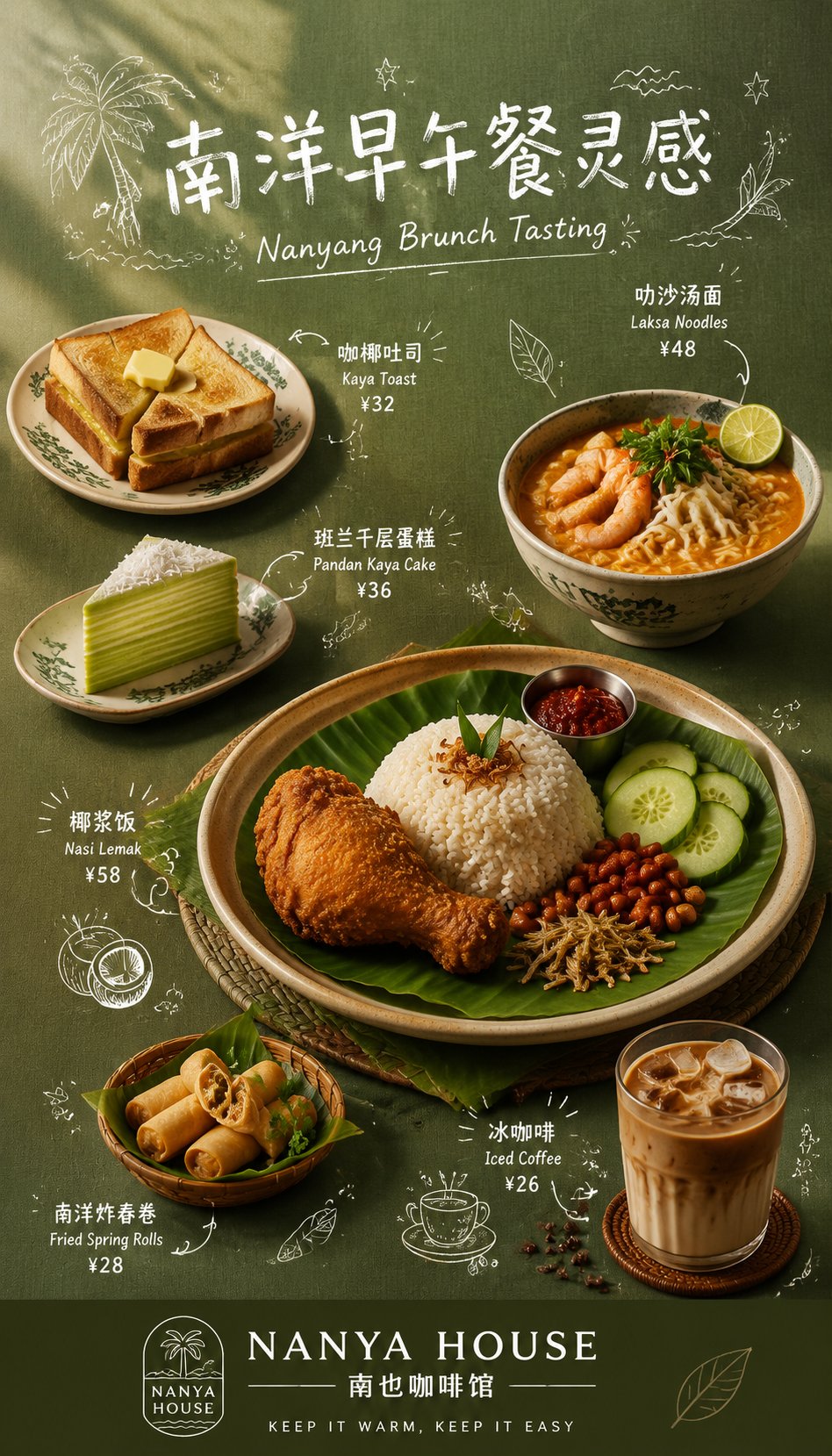 Dining Hand Drawn Menu Poster Prompt | 餐饮手绘菜单海报提示词 2 Nanobanana Pro 生成 餐饮手绘菜单海报提示词 - AI绘画提示词