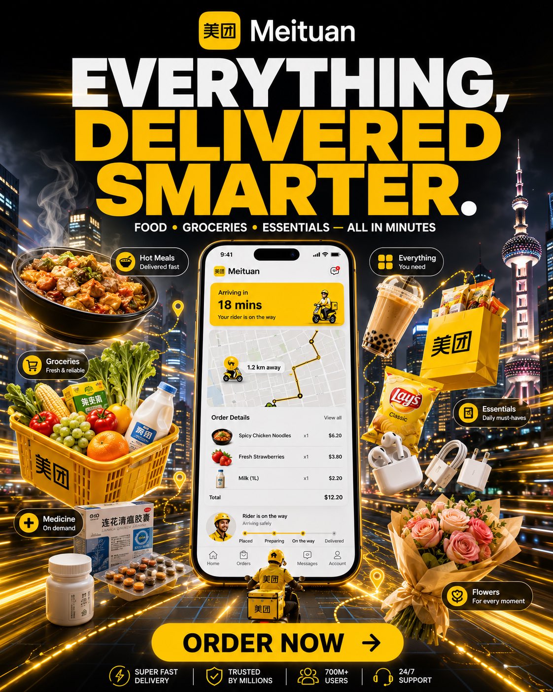 Nanobanana Pro 生成 DoorDash高端电商海报提示词 - AI绘画提示词