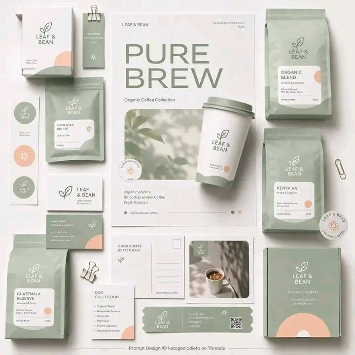 Premium Minimalist Branding Packaging Mockup | 高级极简品牌包装视觉识别系统平铺样机 2 Nanobanana Pro 生成 高级极简品牌包装视觉识别系统平铺样机 - AI绘画提示词