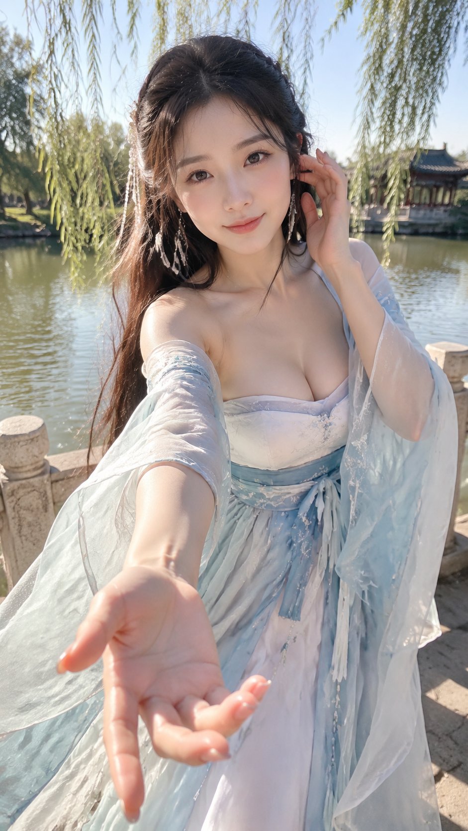 Nanobanana Pro 生成 写实夏日汉服奇幻女主角肖像 - AI绘画提示词