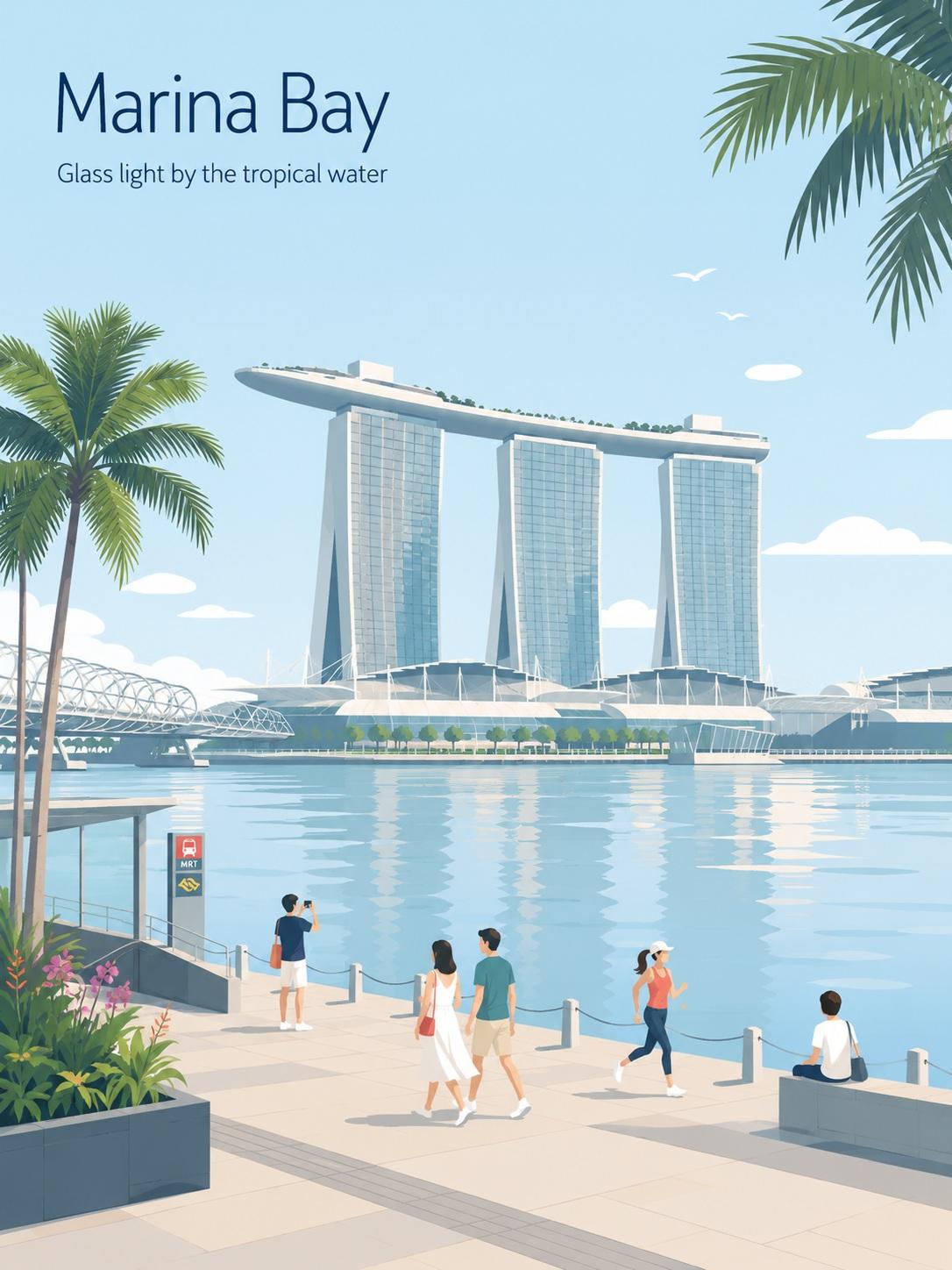 Nanobanana Pro 生成 极简复古旅行海报插画 - AI绘画提示词