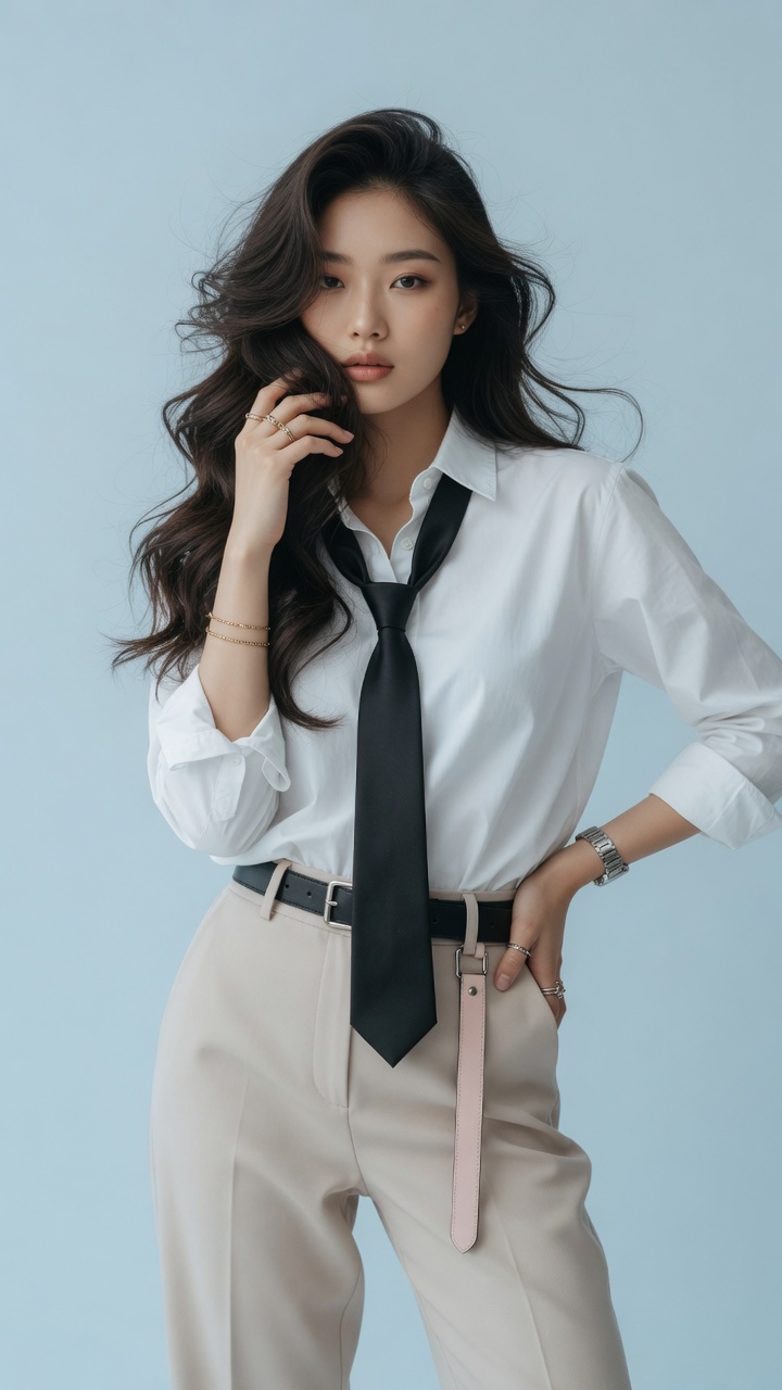 Nanobanana Pro 生成 东亚女性时尚杂志风格写实肖像 - AI绘画提示词