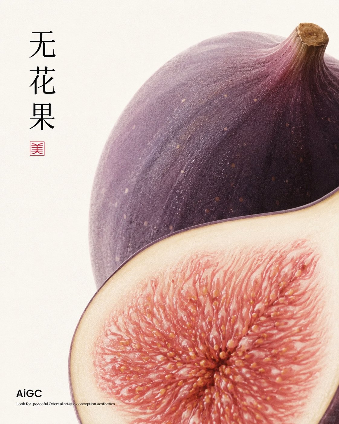 Nanobanana Pro 生成 东方美学极简水果海报设计 - AI绘画提示词