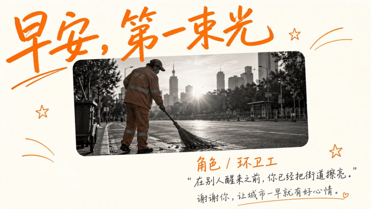 Nanobanana Pro 生成 手写涂鸦风社会角色早安纪念卡 - AI绘画提示词