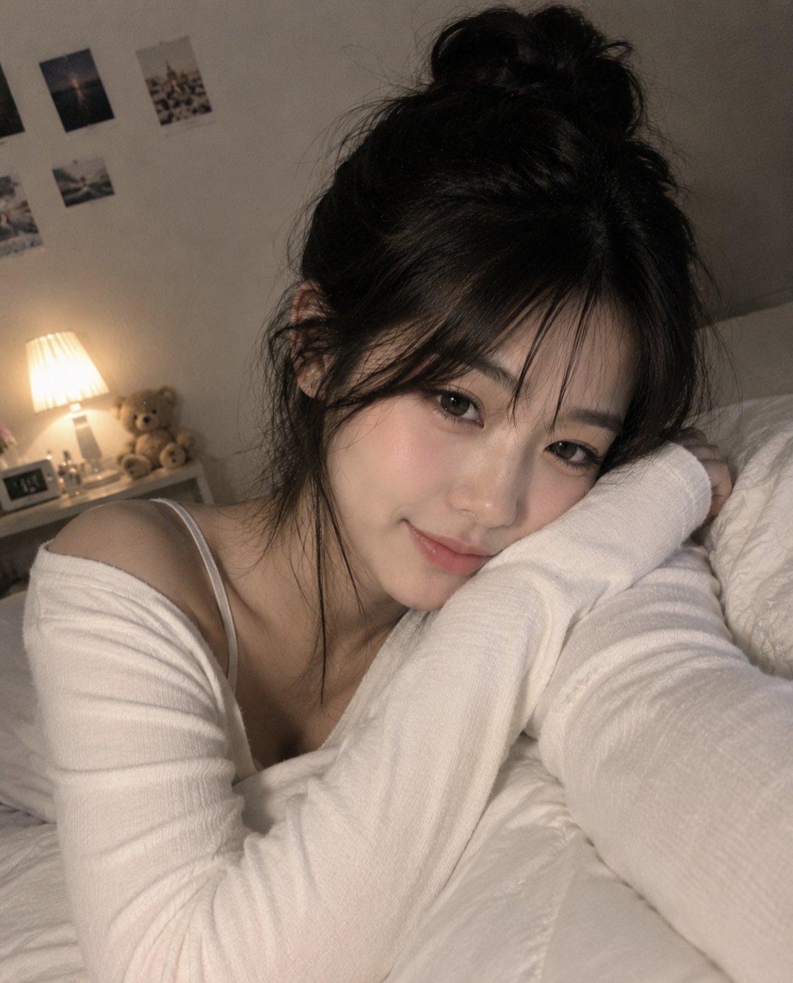 Nanobanana Pro 生成 卧室舒适氛围感自然少女写真 - AI绘画提示词