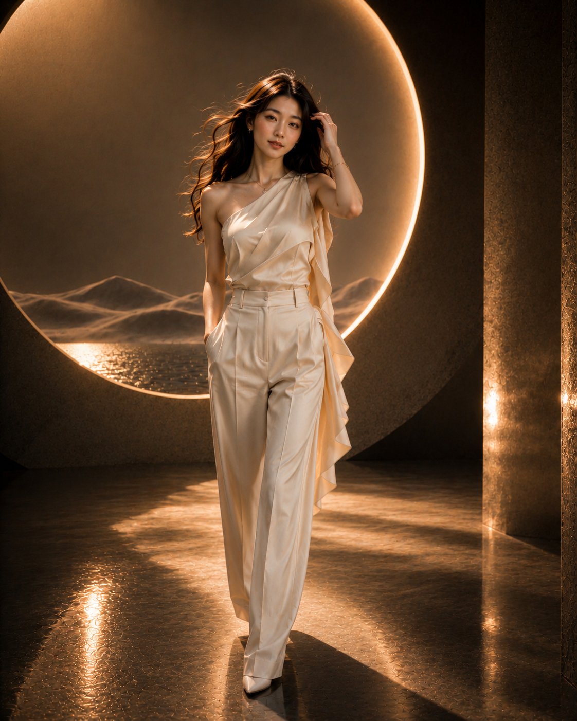 Nanobanana Pro 生成 东亚女性极简象牙白时尚大片 - AI绘画提示词