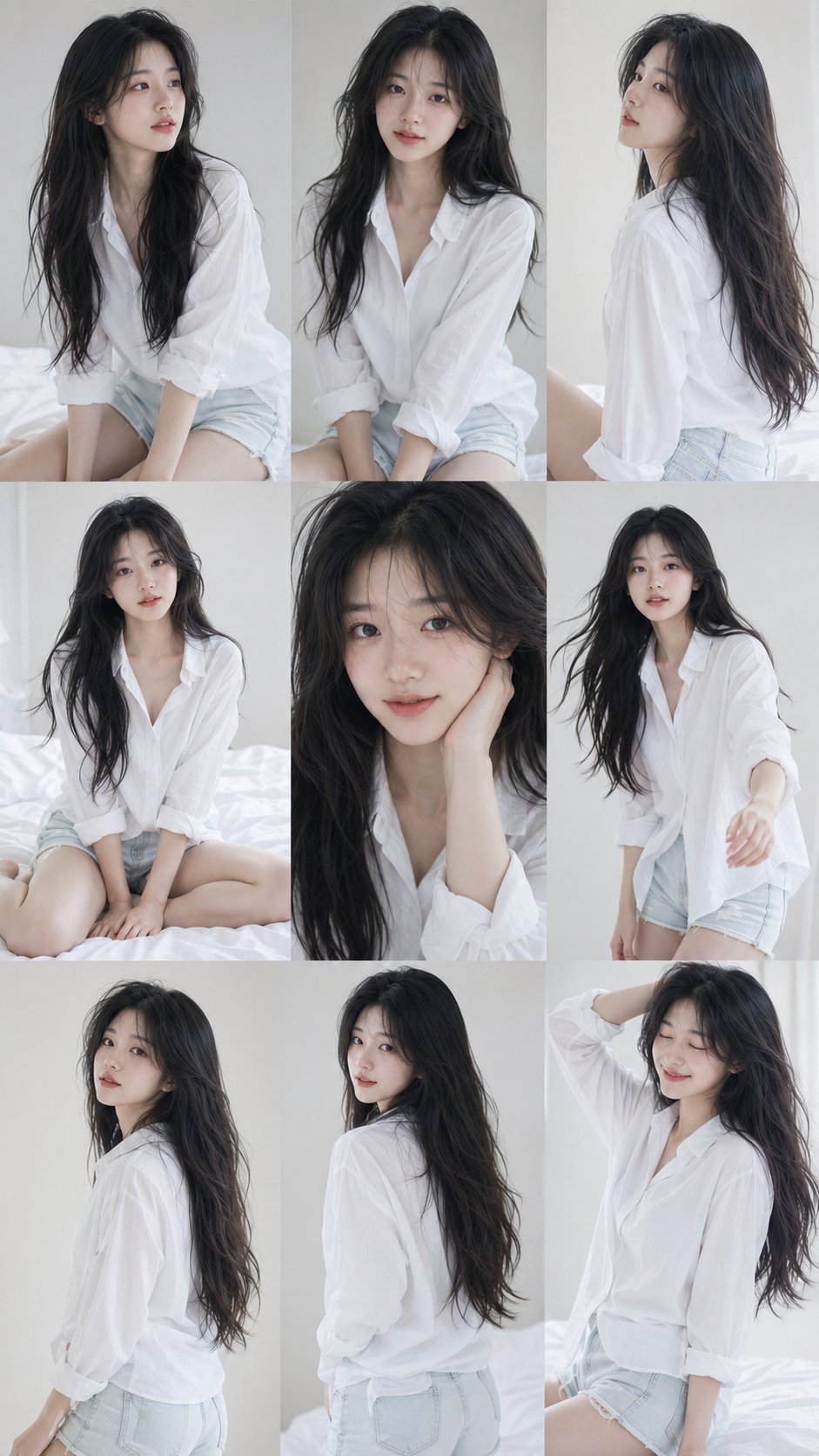 Nanobanana Pro 生成 韩国女偶像九宫格写真拼图 - AI绘画提示词