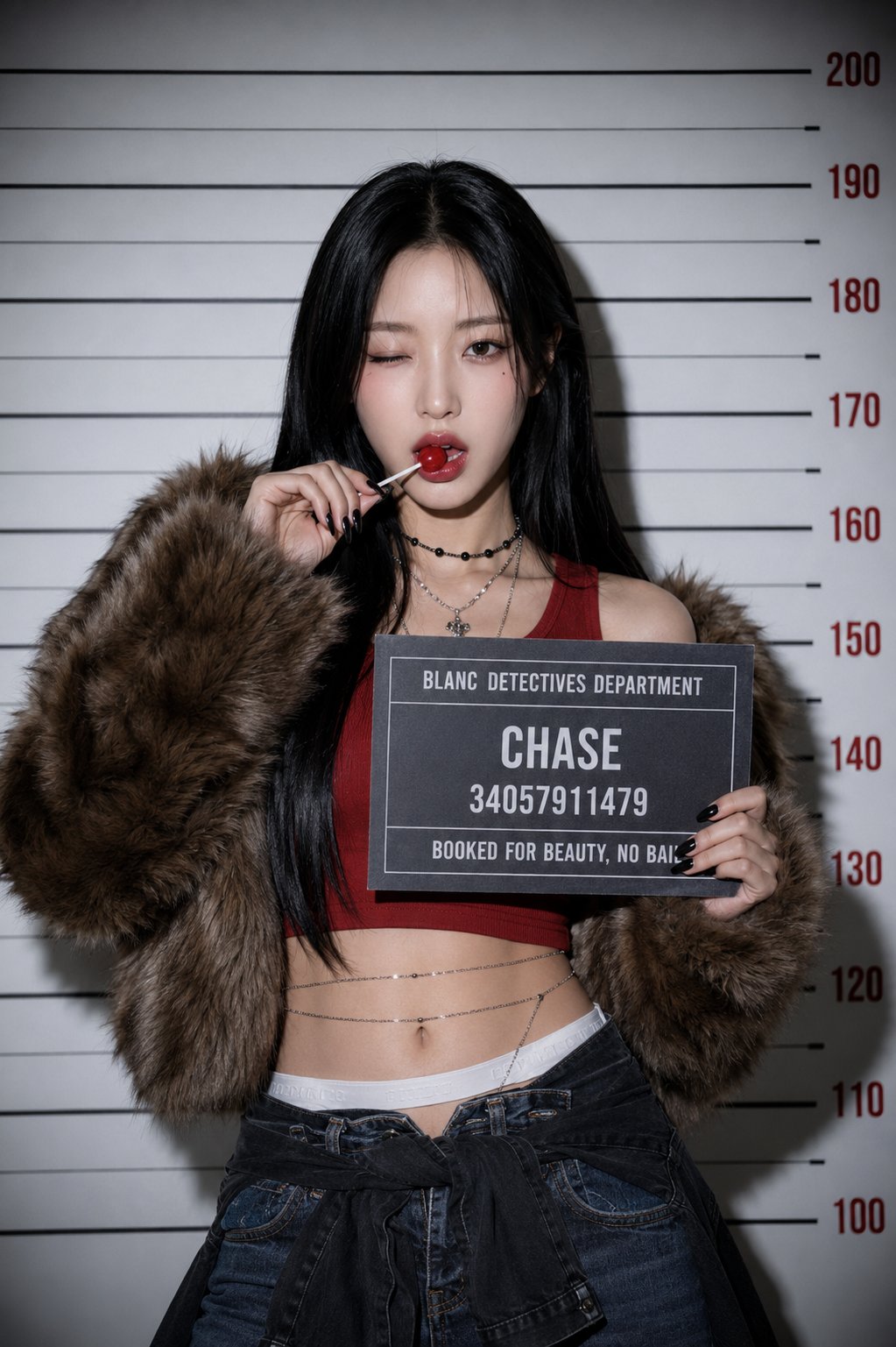 Nanobanana Pro 生成 好莱坞捣蛋鬼警局入狱照街头风 - AI绘画提示词