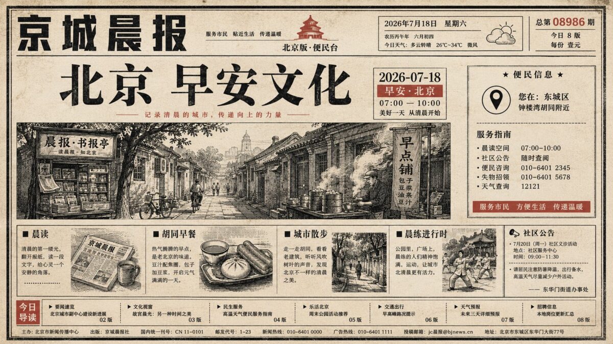 Nanobanana Pro 生成 城市早安文化旧报纸插画排版 - AI绘画提示词