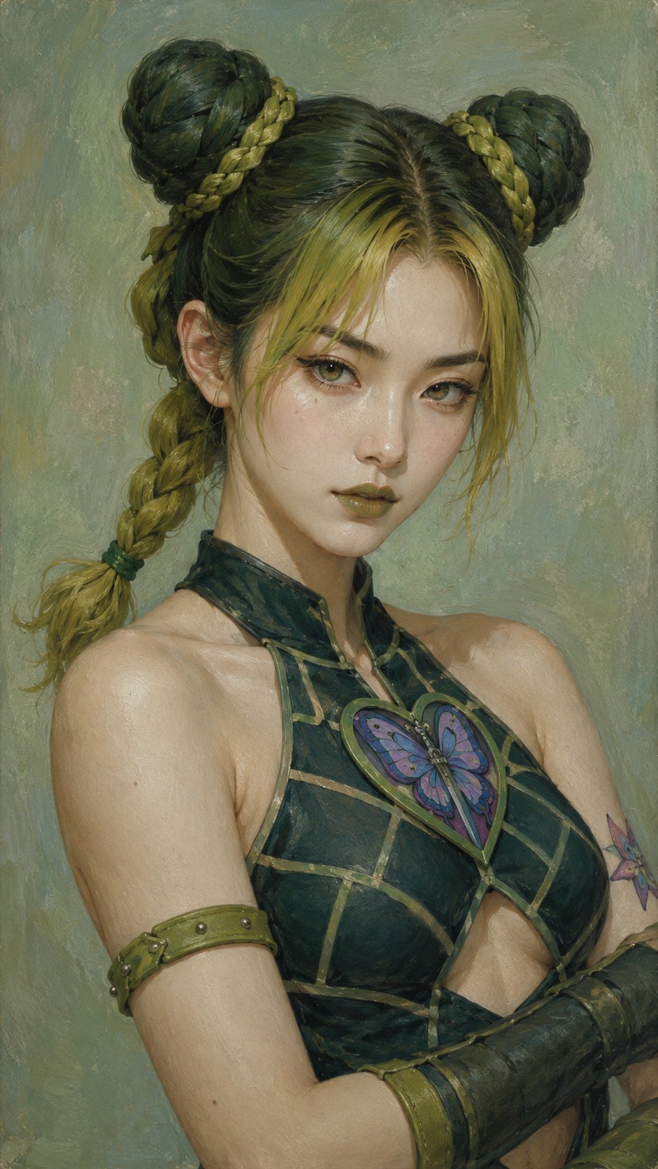 Nanobanana Pro 生成 JOJO女角色蛋彩肖像系列 - AI绘画提示词