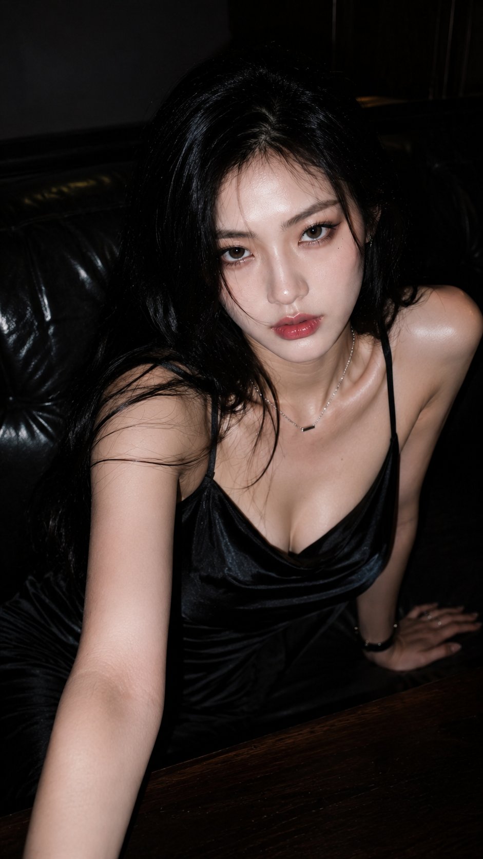 Nanobanana Pro 生成 CCD直闪冷欲猫系妆夜色写真 - AI绘画提示词