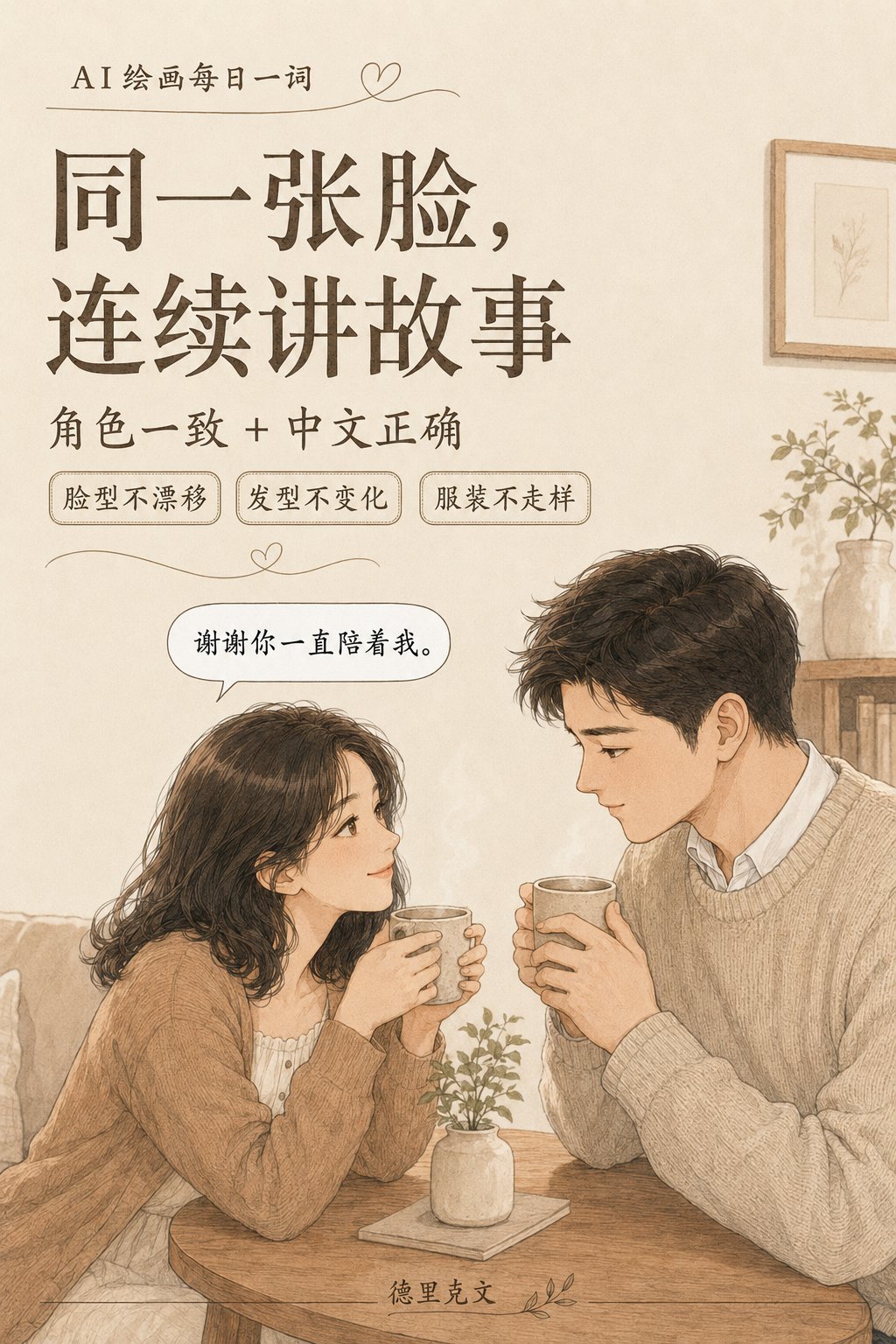 Nanobanana Pro 生成 日式温情治愈四格漫画手绘风格 - AI绘画提示词