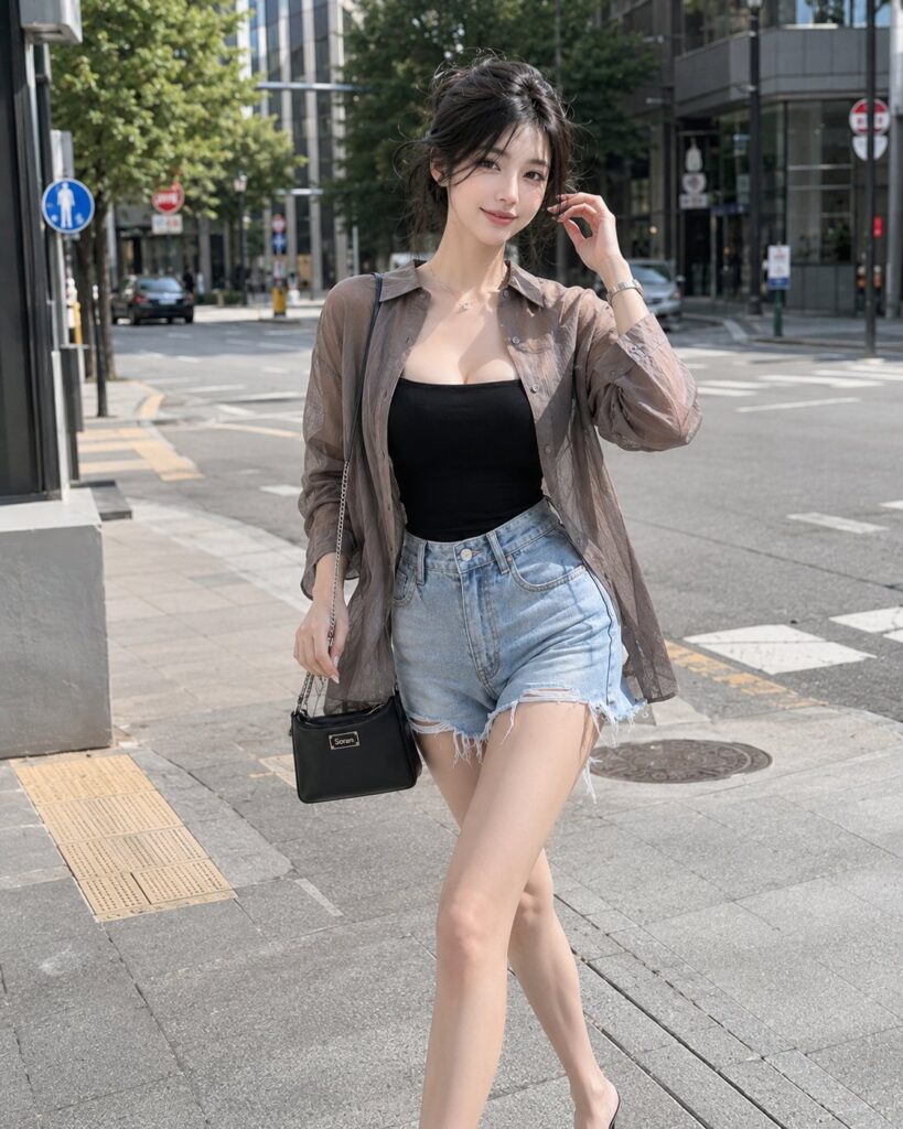 Soran Brand Urban Street Style Woman Portrait | 索兰品牌都市街拍东亚女性写实人像 6 Nanobanana Pro 生成 索兰品牌都市街拍东亚女性写实人像 - AI绘画提示词