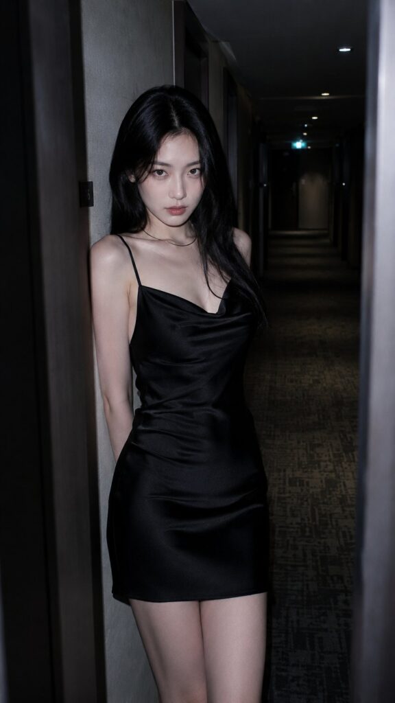 Night Hotel Corridor Direct Flash Portrait | 夜间酒店走廊私密冷调直闪人像 3 Nanobanana Pro 生成 夜间酒店走廊私密冷调直闪人像 - AI绘画提示词