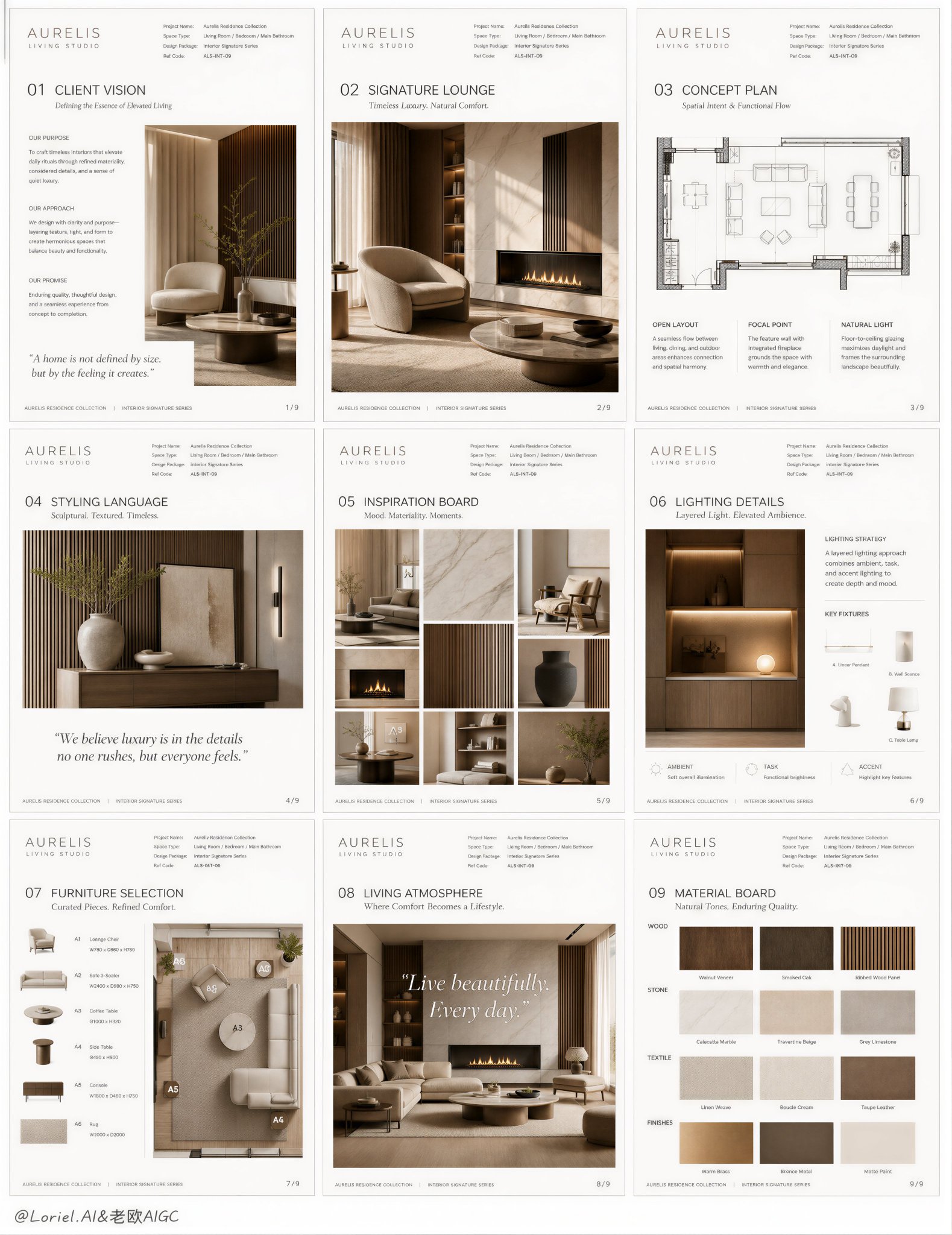 Luxury Real Estate Interior Sales Presentation Poster | AURELIS顶级豪宅室内设计展示海报 2 Nanobanana Pro 生成 AURELIS顶级豪宅室内设计展示海报 - AI绘画提示词