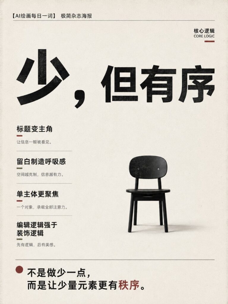 Nanobanana Pro 生成 极简主义独立杂志海报设计提示词 - AI绘画提示词