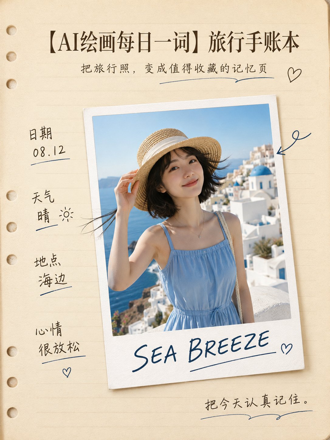 Nanobanana Pro 生成 旅行手账出框立体风格海报 - AI绘画提示词