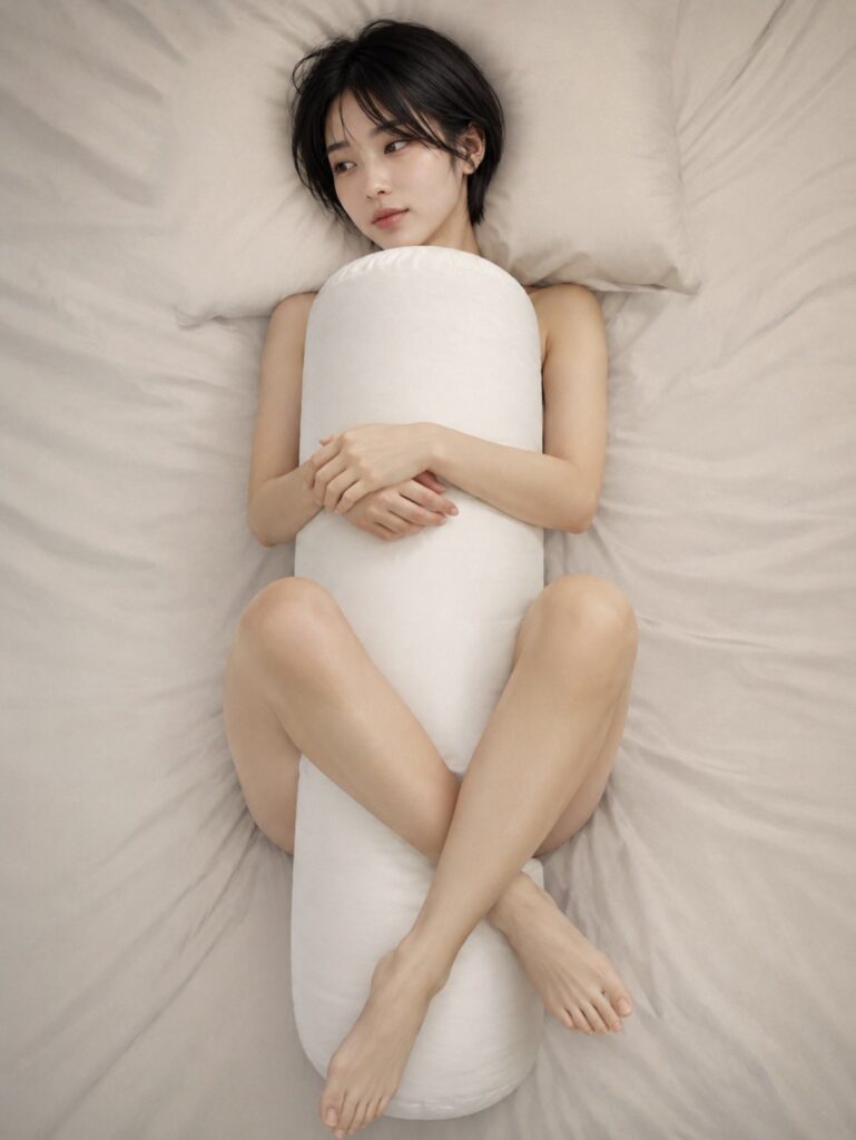 Bedroom Bed Supine Body Pillow Composition | 卧室床铺仰卧抱枕少女构图 6 Nanobanana Pro 生成 卧室床铺仰卧抱枕少女构图 - AI绘画提示词