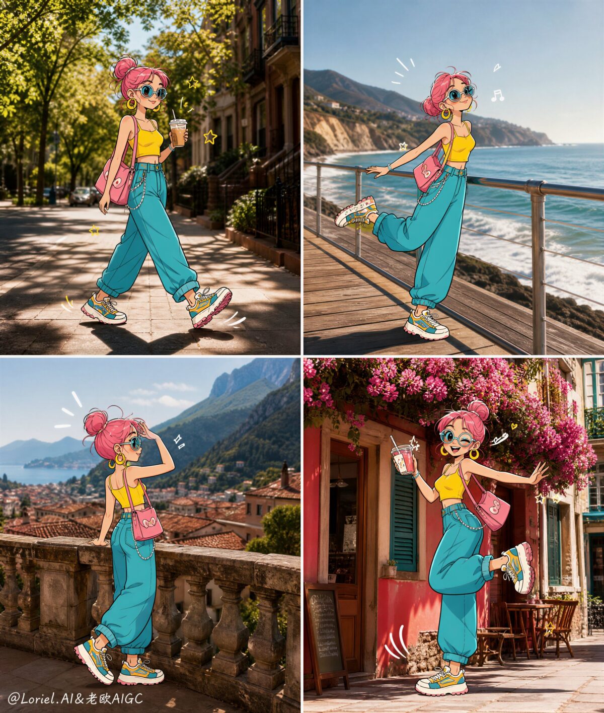Nanobanana Pro 生成 超高级混合旅游时尚插画海报 - AI绘画提示词