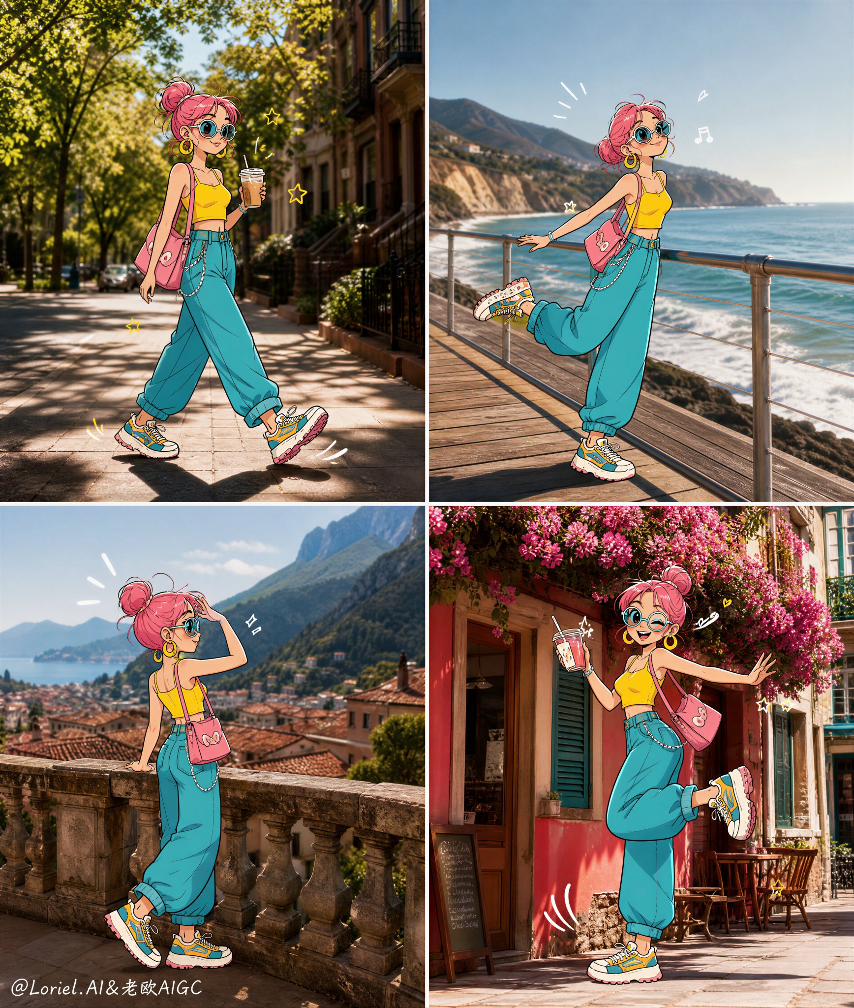 Ultra Premium Hybrid Travel Fashion Campaign Poster | 超高级混合旅游时尚插画海报 2 Nanobanana Pro 生成 超高级混合旅游时尚插画海报 - AI绘画提示词