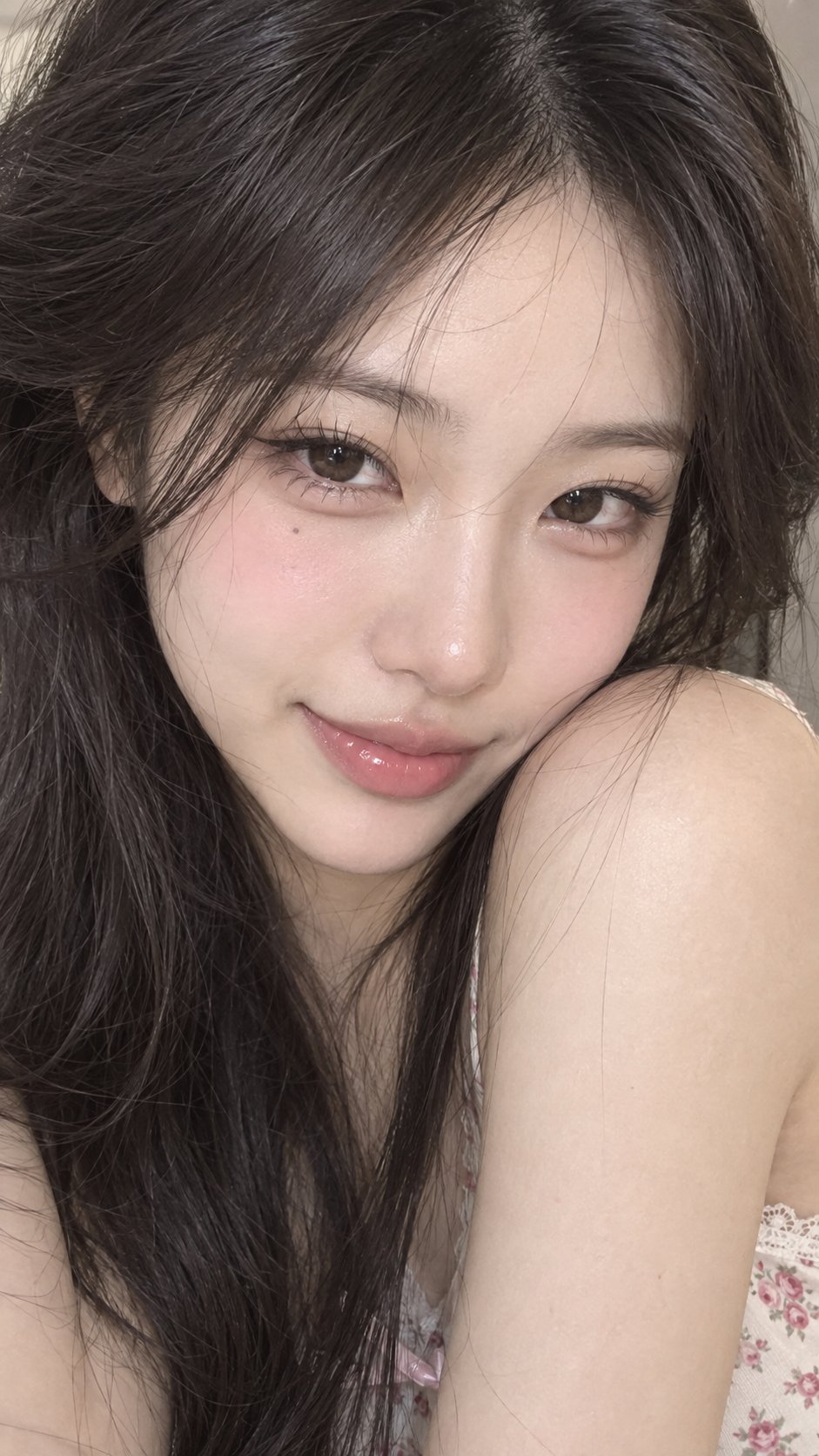 Nanobanana Pro 生成 唯美猫系颜东亚年轻女性特写写真 - AI绘画提示词