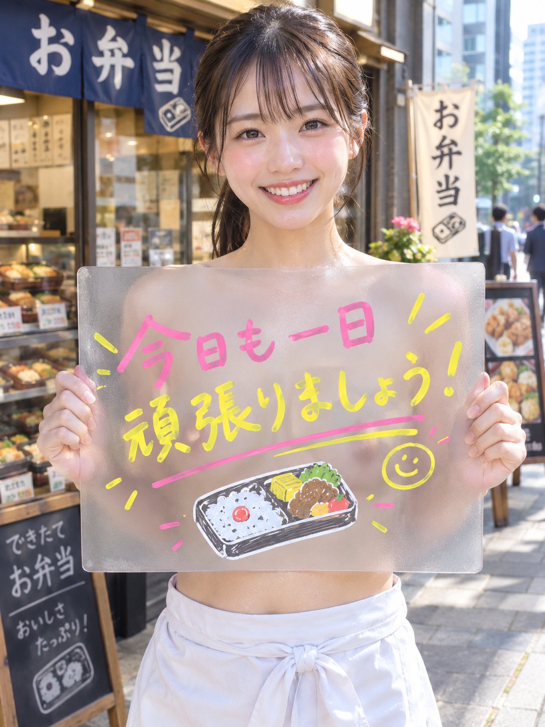 Nanobanana Pro 生成 日本可爱女孩便当店宣传写真 - AI绘画提示词