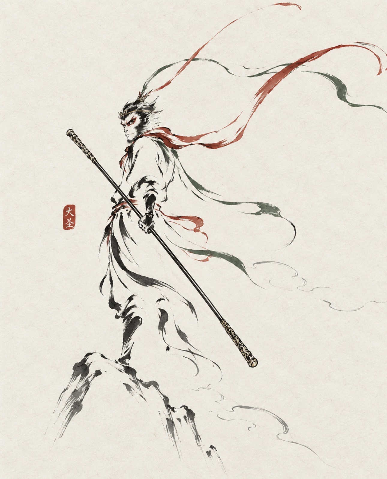 Oriental Minimalist Brush Line Art | 东方极简毛笔线条抽象艺术 2 Nanobanana Pro 生成 东方极简毛笔线条抽象艺术 - AI绘画提示词