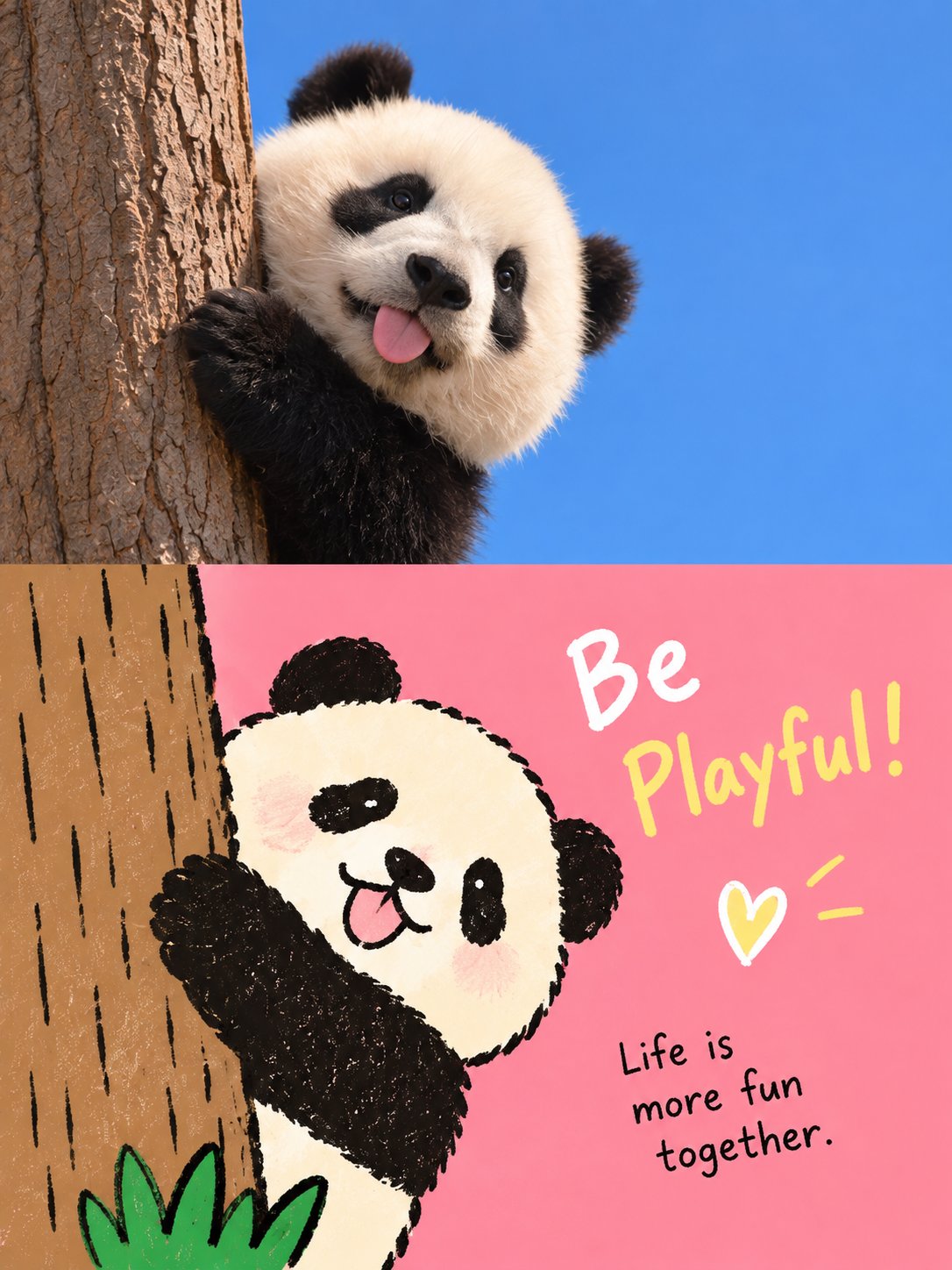Nanobanana Pro 生成 摄影与韩式插画拼接海报 - AI绘画提示词