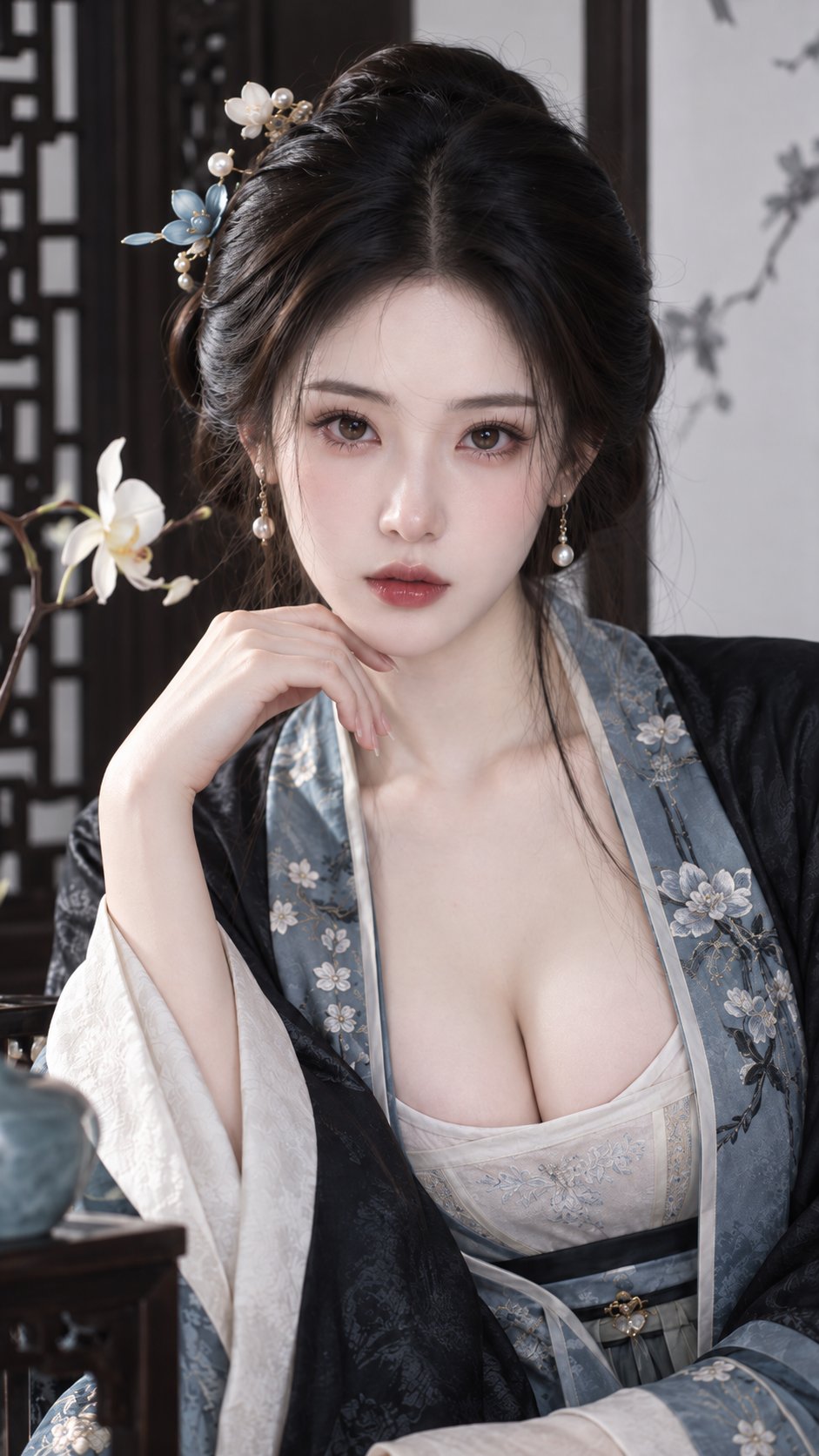 Ancient Chinese Minimalist Noble Lady Beauty Closeup | 古风极简端庄名门小姐美妆特写 2 Nanobanana Pro 生成 古风极简端庄名门小姐美妆特写 - AI绘画提示词