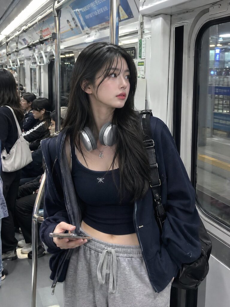 Nanobanana Pro 生成 首尔地铁现代街头风女性纪实摄影 - AI绘画提示词