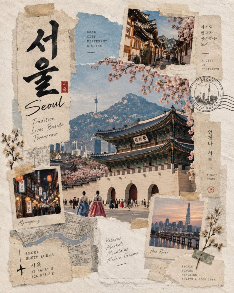 Japanese Washi Tape Travel Journal Landmark Collage | 极简日系和纸胶带地标旅行手账拼贴 5 Nanobanana Pro 生成 极简日系和纸胶带地标旅行手账拼贴 - AI绘画提示词