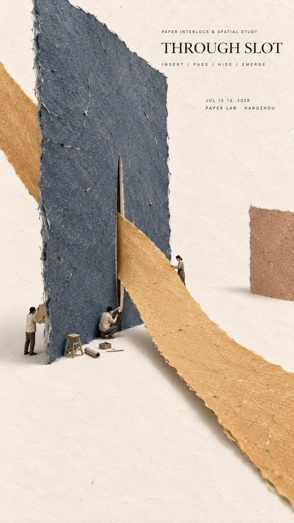 Minimalist Handmade Paper Editorial Poster Design | 极简手工纸艺社论海报设计 2 Nanobanana Pro 生成 极简手工纸艺社论海报设计 - AI绘画提示词