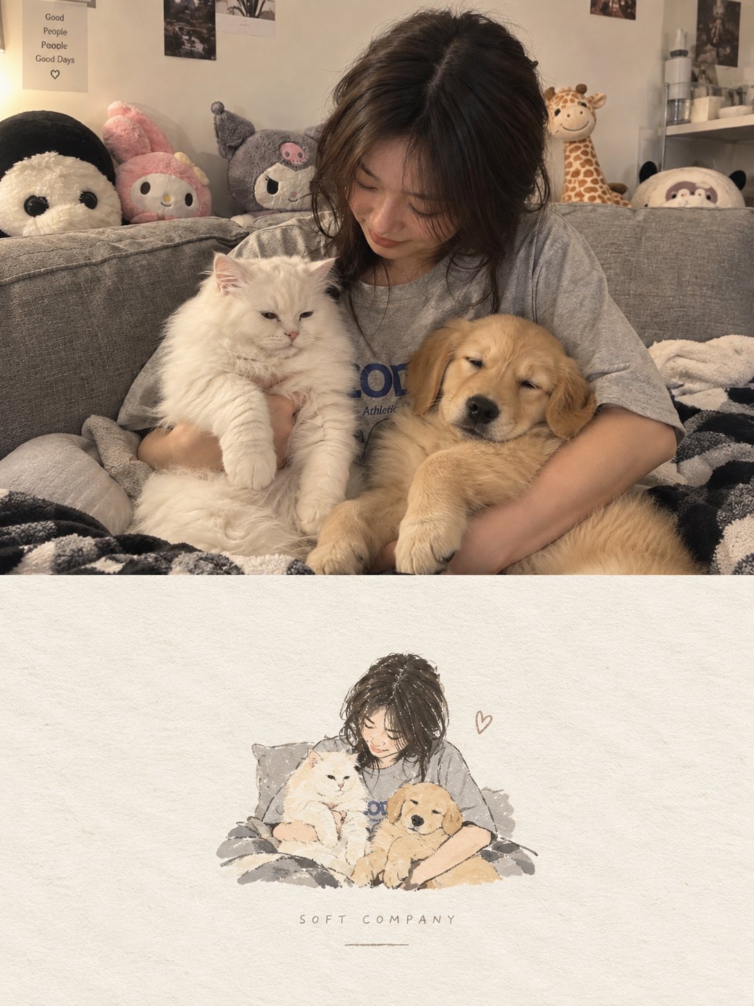 Nanobanana Pro 生成 高端社论风双拼艺术海报 - AI绘画提示词
