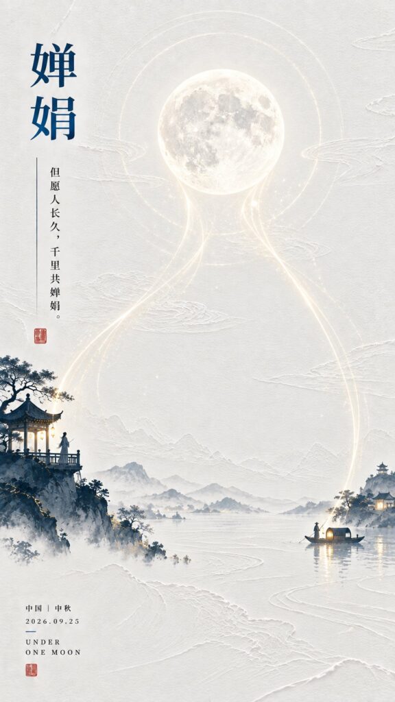 Oriental Poetic Moonlight Blank Space Poster | 东方诗意月影流光留白海报设计 3 Nanobanana Pro 生成 东方诗意月影流光留白海报设计 - AI绘画提示词