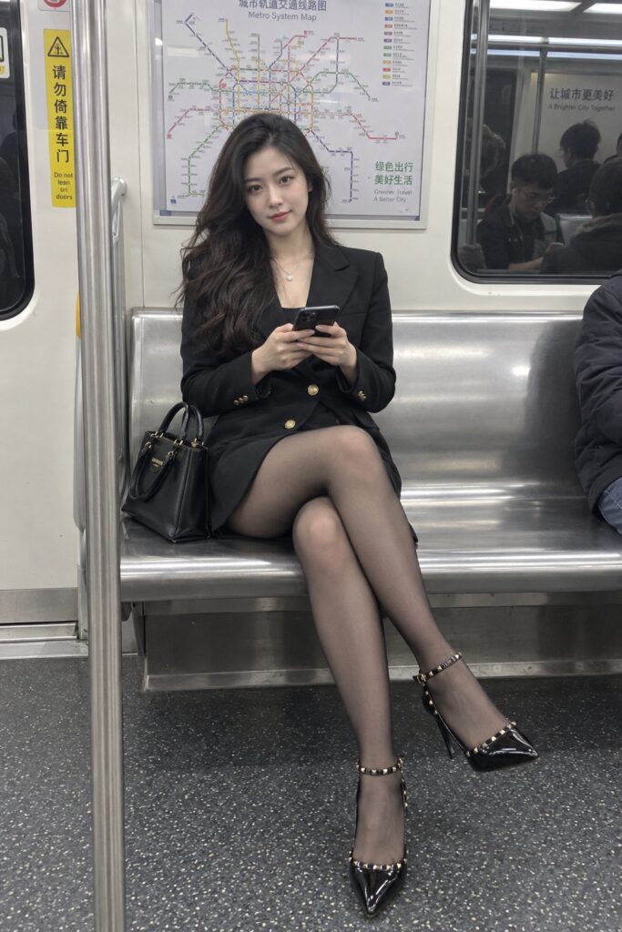 East Asian Woman Subway Mobile Documentary Photography | 地铁车厢东亚女性手机纪实摄影 3 Nanobanana Pro 生成 地铁车厢东亚女性手机纪实摄影 - AI绘画提示词
