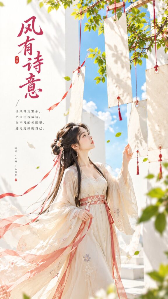 Oriental Zen Minimalist Woman Poem Slips Cover | 东方禅意极简古风女子诗笺封面 6 Nanobanana Pro 生成 东方禅意极简古风女子诗笺封面 - AI绘画提示词